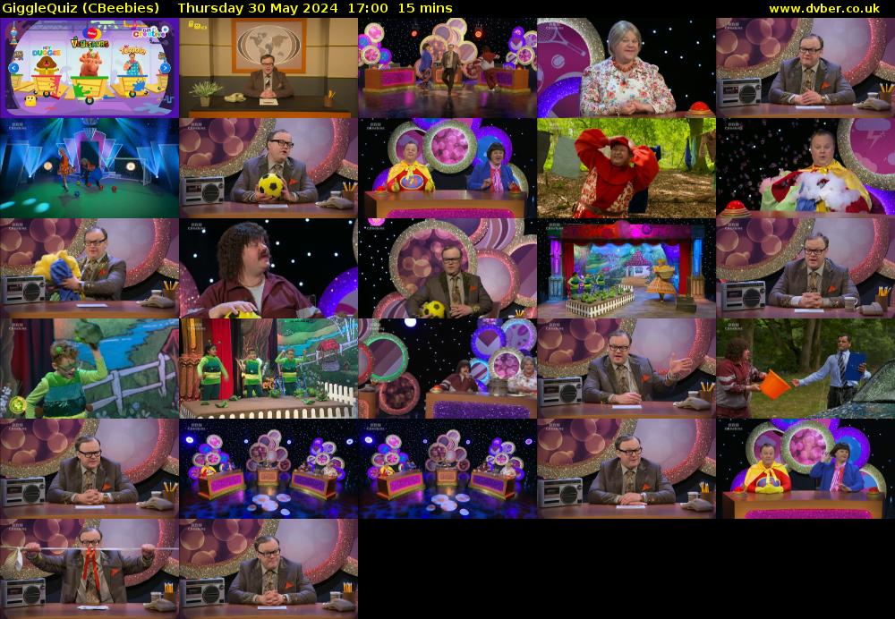 GiggleQuiz (CBeebies) Thursday 30 May 2024 17:00 - 17:15