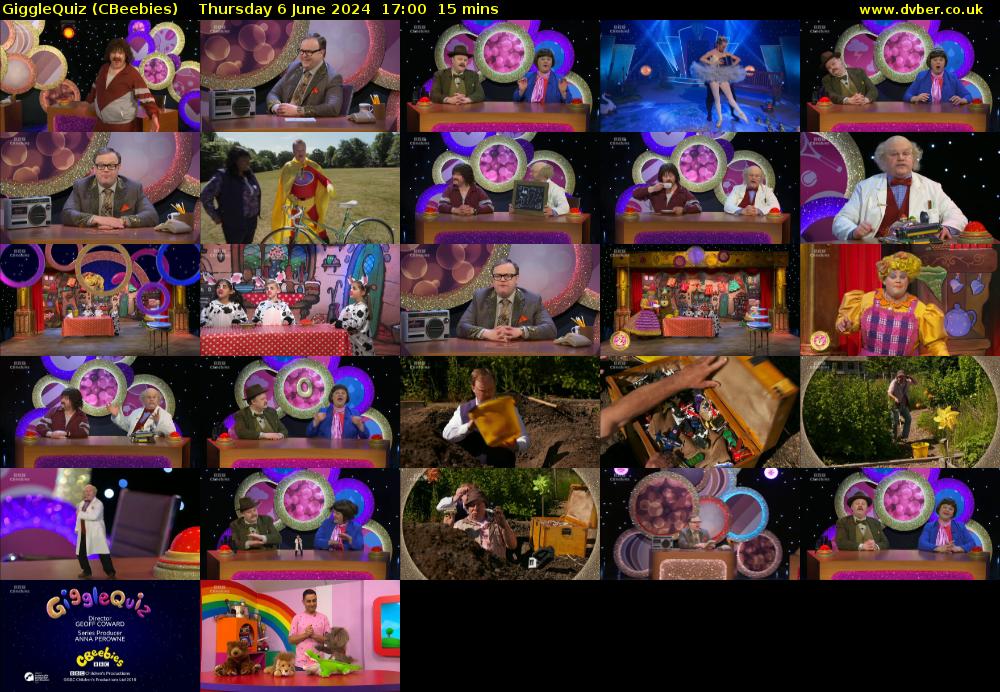 GiggleQuiz (CBeebies) Thursday 6 June 2024 17:00 - 17:15