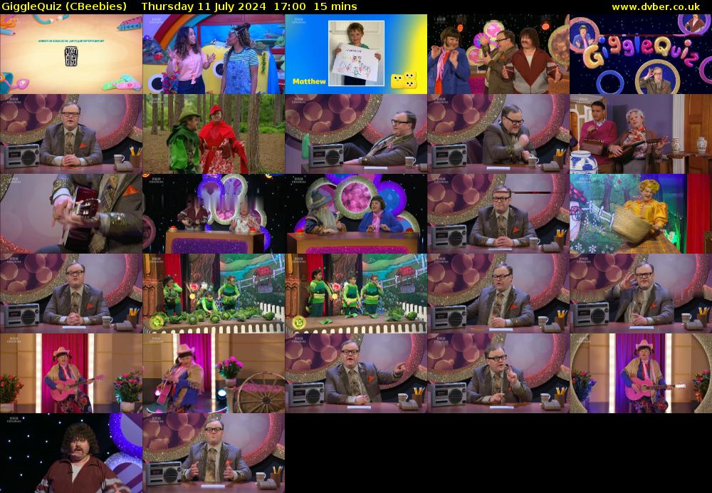 GiggleQuiz (CBeebies) Thursday 11 July 2024 17:00 - 17:15
