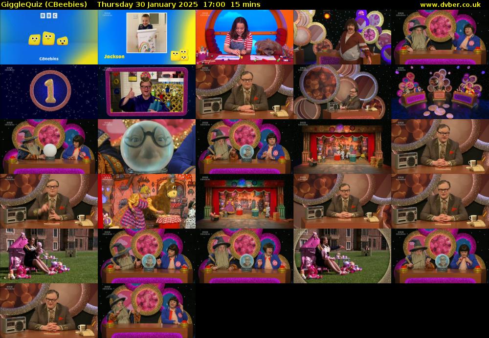 GiggleQuiz (CBeebies) Thursday 30 January 2025 17:00 - 17:15