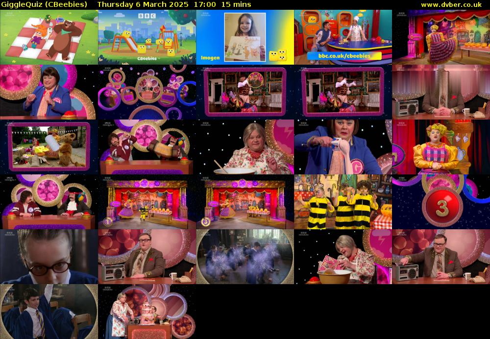 GiggleQuiz (CBeebies) Thursday 6 March 2025 17:00 - 17:15