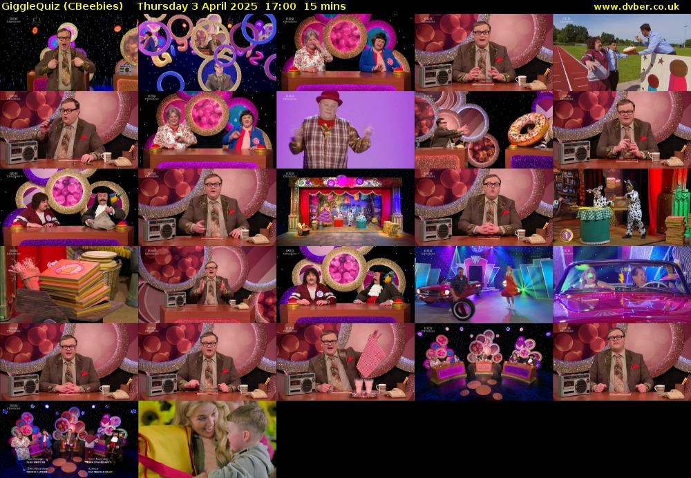 GiggleQuiz (CBeebies) Thursday 3 April 2025 17:00 - 17:15