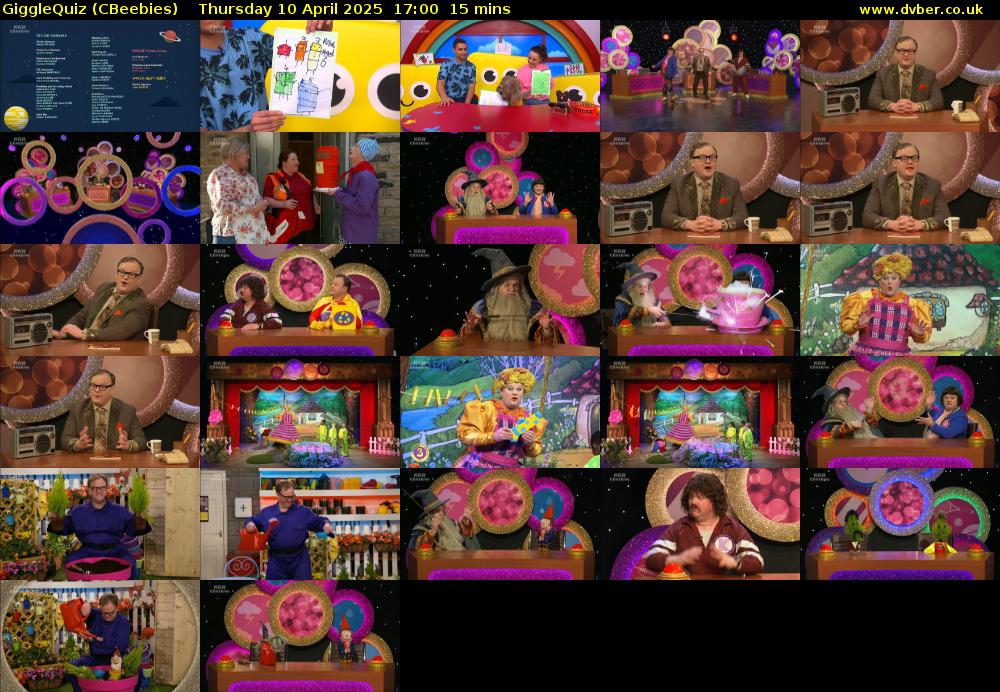 GiggleQuiz (CBeebies) Thursday 10 April 2025 17:00 - 17:15