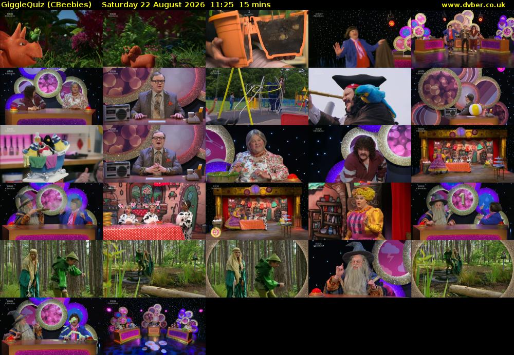 GiggleQuiz (CBeebies) Saturday 22 August 2026 11:25 - 11:40
