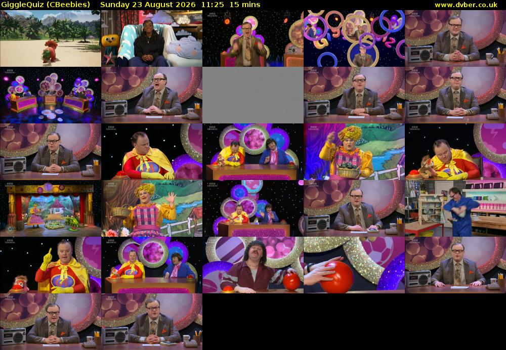 GiggleQuiz (CBeebies) Sunday 23 August 2026 11:25 - 11:40