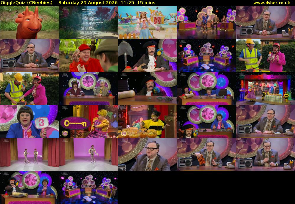 GiggleQuiz (CBeebies) Saturday 29 August 2026 11:25 - 11:40