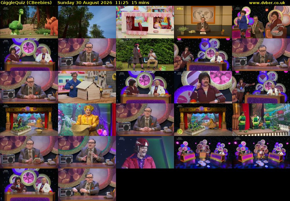 GiggleQuiz (CBeebies) Sunday 30 August 2026 11:25 - 11:40