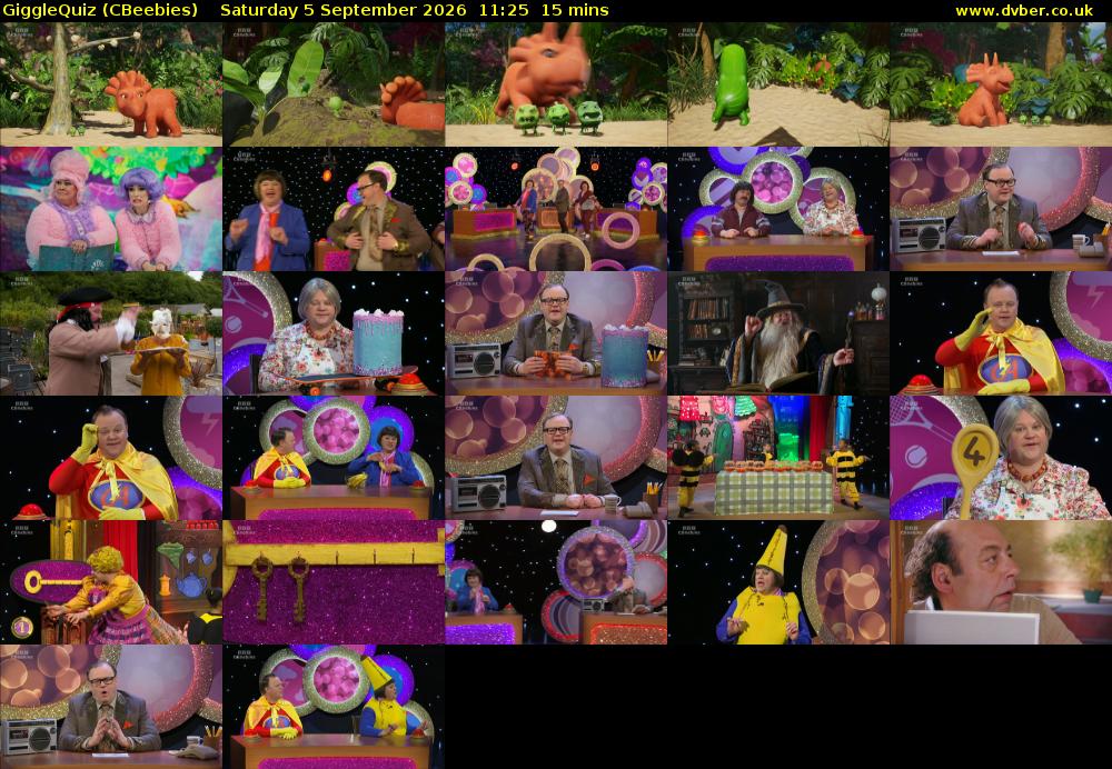 GiggleQuiz (CBeebies) Saturday 5 September 2026 11:25 - 11:40
