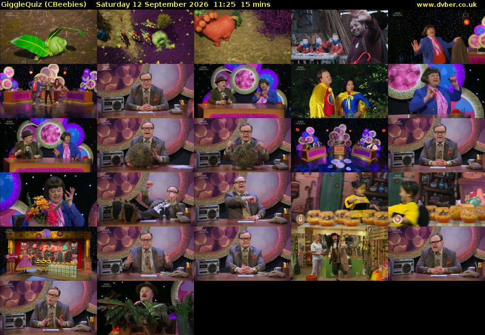 GiggleQuiz (CBeebies) Saturday 12 September 2026 11:25 - 11:40