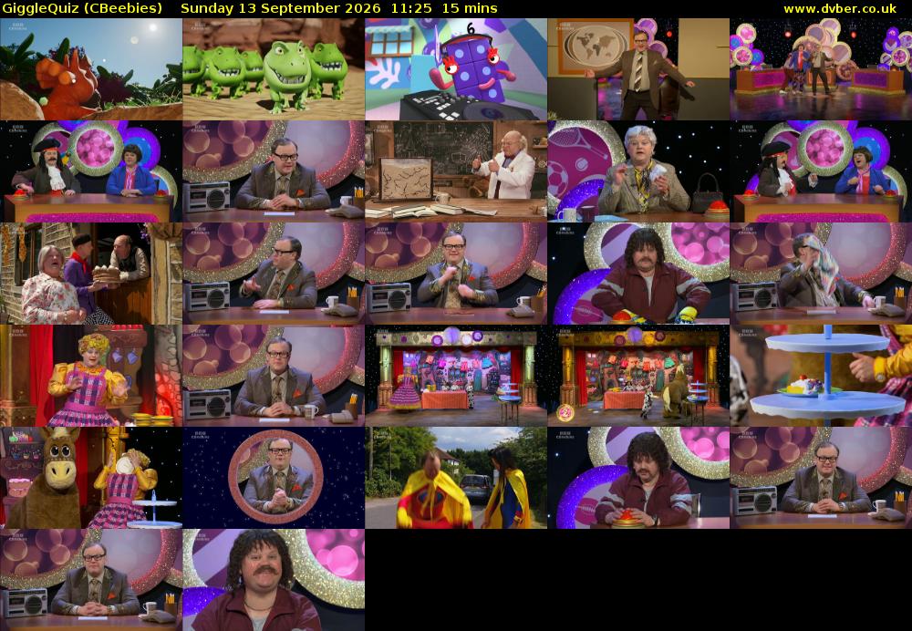 GiggleQuiz (CBeebies) Sunday 13 September 2026 11:25 - 11:40