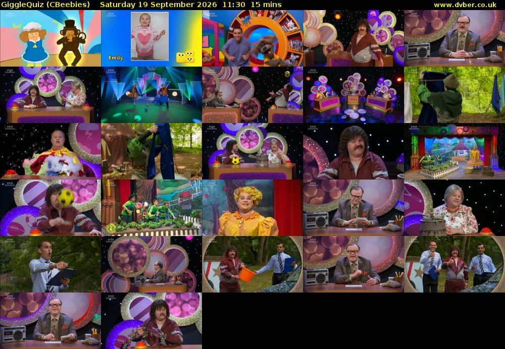 GiggleQuiz (CBeebies) Saturday 19 September 2026 11:30 - 11:45