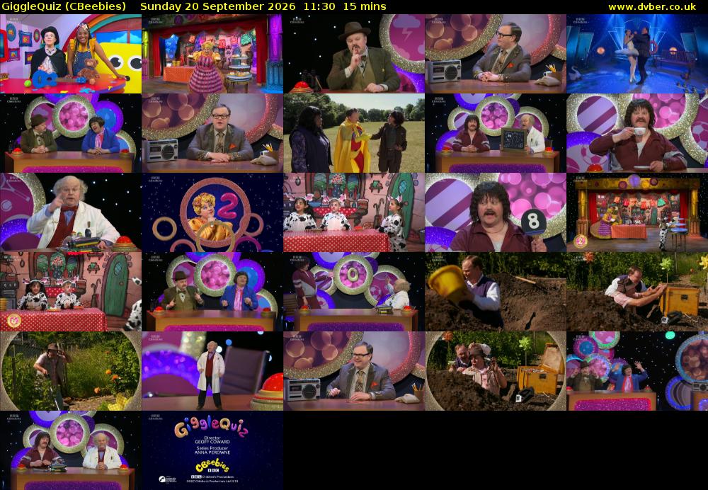 GiggleQuiz (CBeebies) Sunday 20 September 2026 11:30 - 11:45