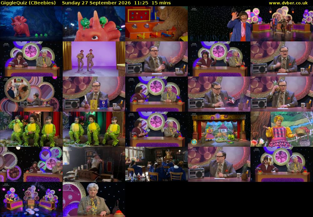 GiggleQuiz (CBeebies) Sunday 27 September 2026 11:25 - 11:40