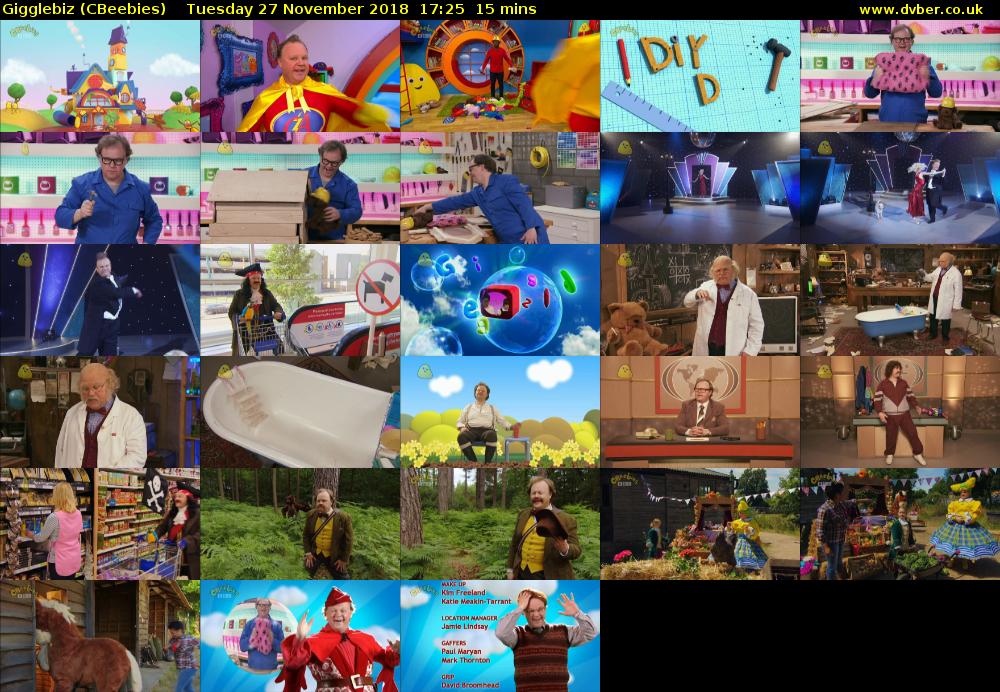 Gigglebiz (CBeebies) Tuesday 27 November 2018 17:25 - 17:40