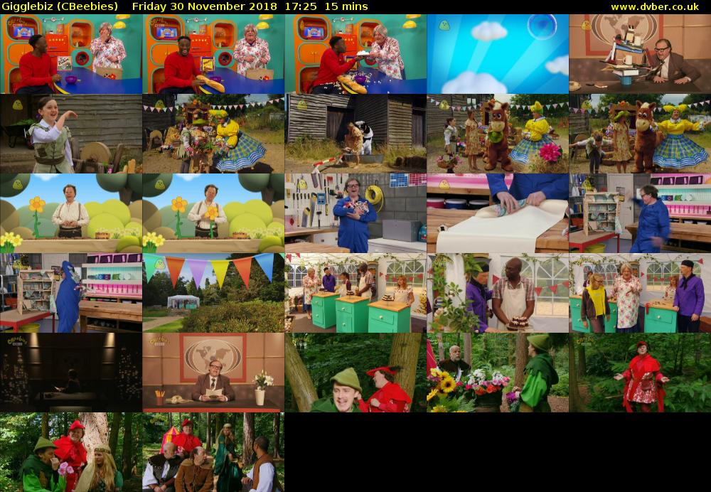 Gigglebiz (CBeebies) Friday 30 November 2018 17:25 - 17:40