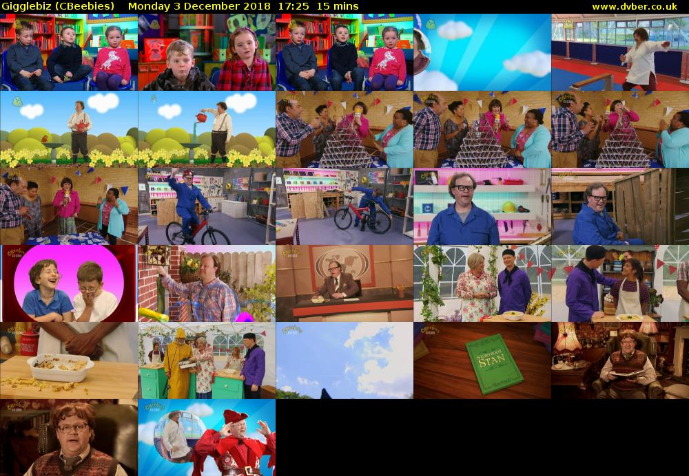 Gigglebiz (CBeebies) Monday 3 December 2018 17:25 - 17:40
