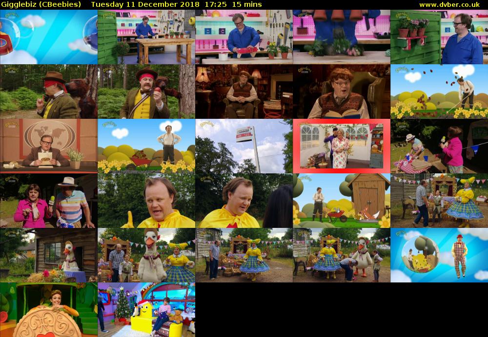 Gigglebiz (CBeebies) Tuesday 11 December 2018 17:25 - 17:40