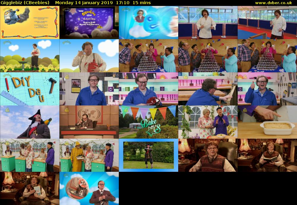 Gigglebiz (CBeebies) Monday 14 January 2019 17:10 - 17:25