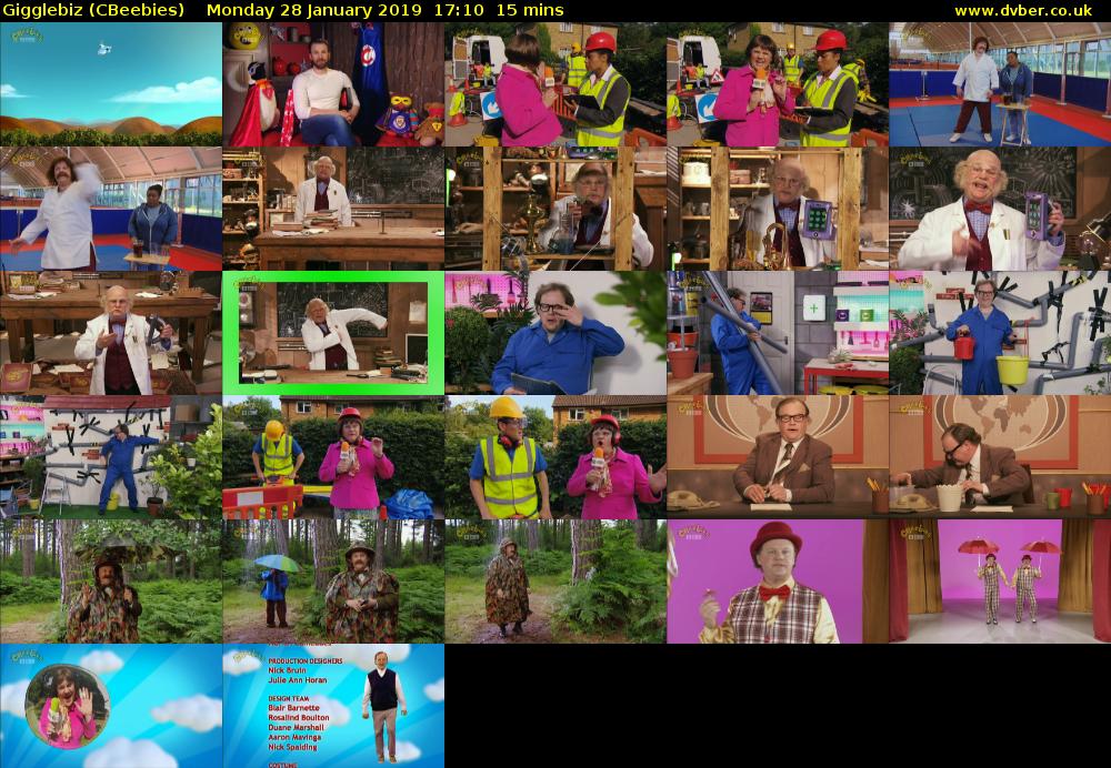 Gigglebiz (CBeebies) Monday 28 January 2019 17:10 - 17:25