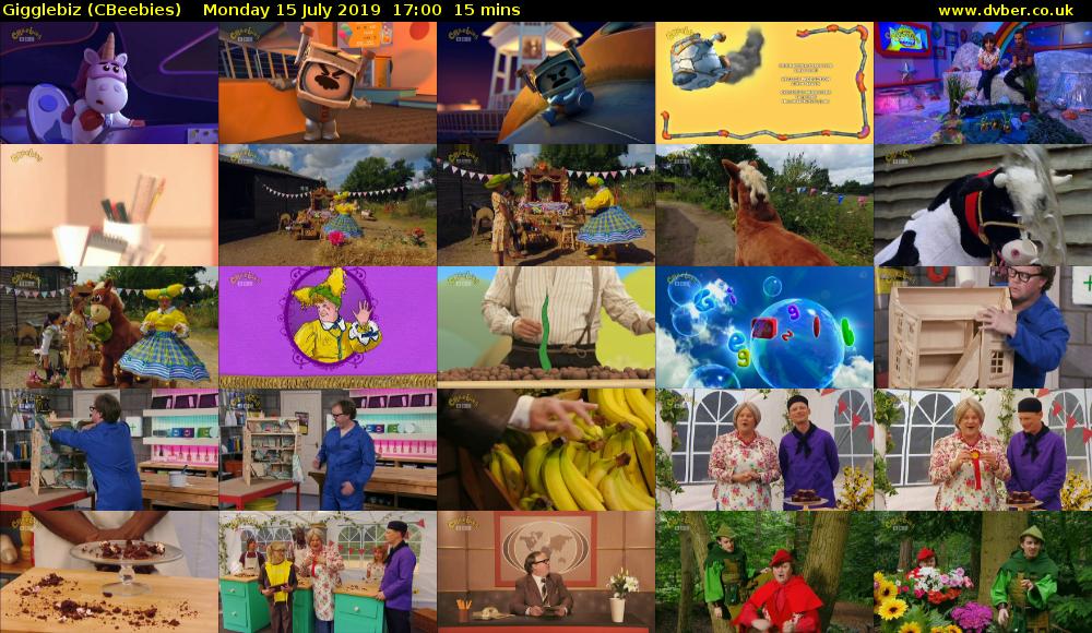 Gigglebiz (CBeebies) Monday 15 July 2019 17:00 - 17:15