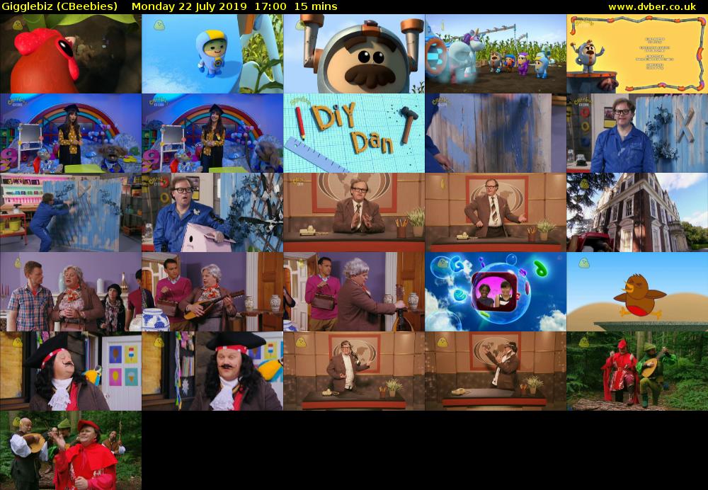 Gigglebiz (CBeebies) Monday 22 July 2019 17:00 - 17:15
