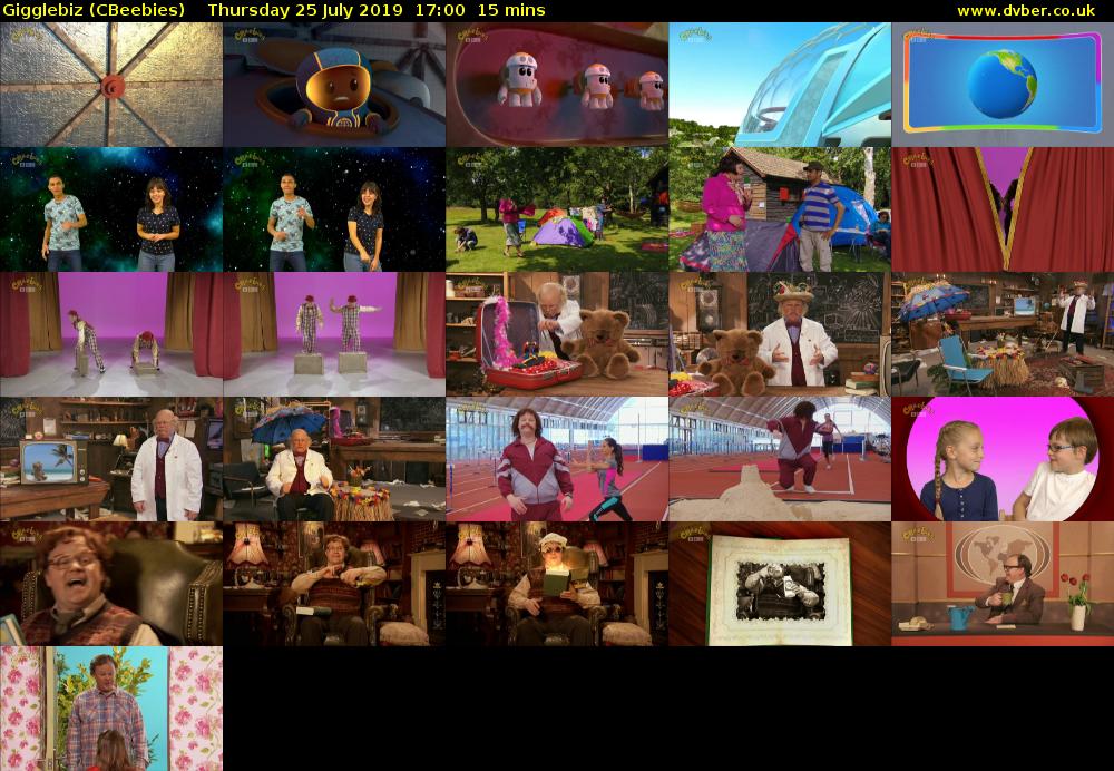 Gigglebiz (CBeebies) Thursday 25 July 2019 17:00 - 17:15