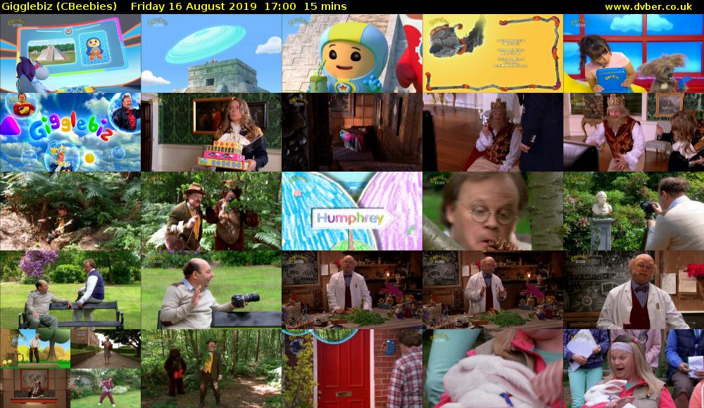 Gigglebiz (CBeebies) Friday 16 August 2019 17:00 - 17:15