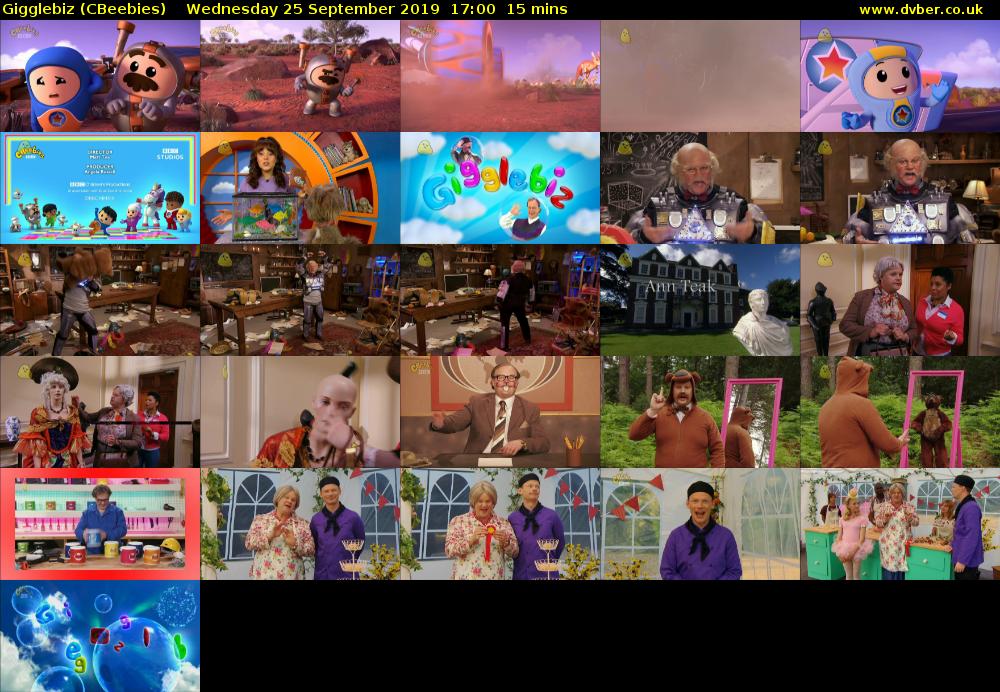 Gigglebiz (CBeebies) Wednesday 25 September 2019 17:00 - 17:15