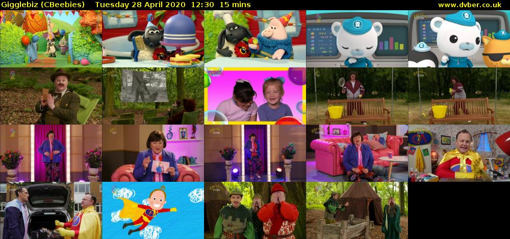 Gigglebiz (CBeebies) Tuesday 28 April 2020 12:30 - 12:45