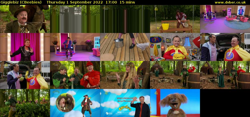 Gigglebiz (CBeebies) Thursday 1 September 2022 17:00 - 17:15