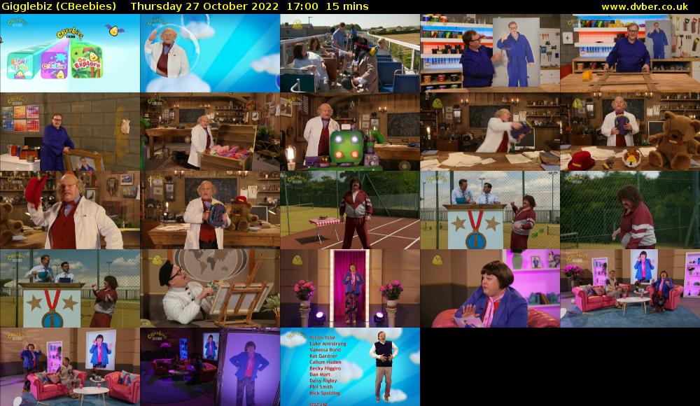 Gigglebiz (CBeebies) Thursday 27 October 2022 17:00 - 17:15