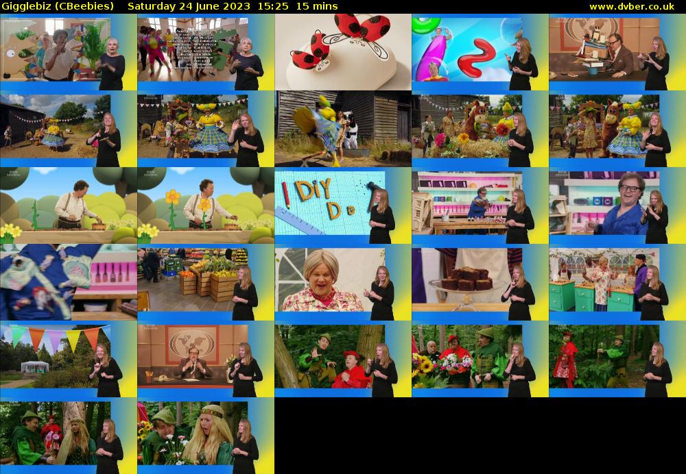 Gigglebiz (CBeebies) Saturday 24 June 2023 15:25 - 15:40