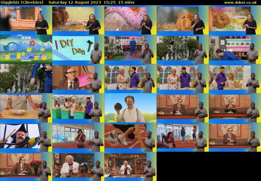 Gigglebiz (CBeebies) Saturday 12 August 2023 15:25 - 15:40