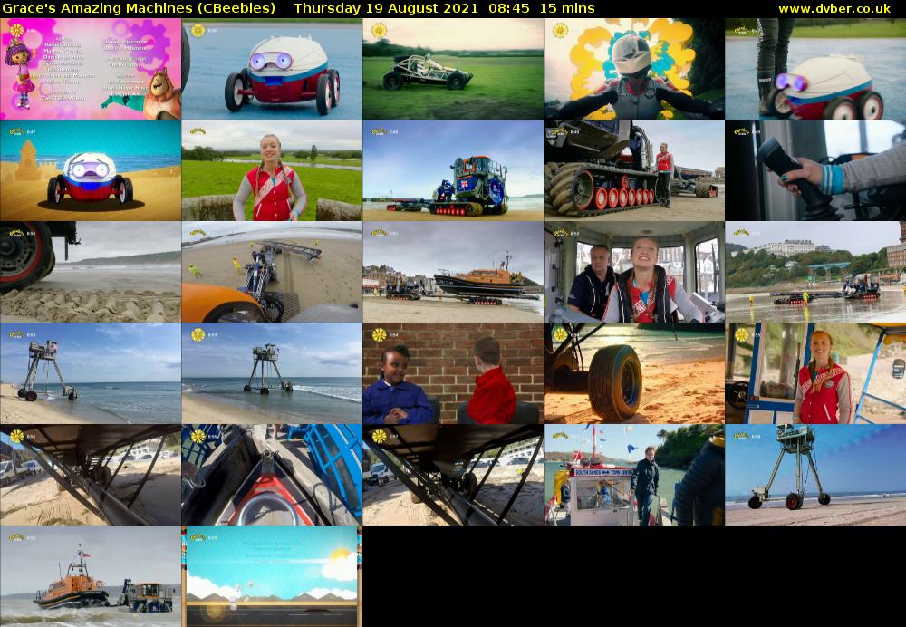 Grace's Amazing Machines (CBeebies) Thursday 19 August 2021 08:45 - 09:00