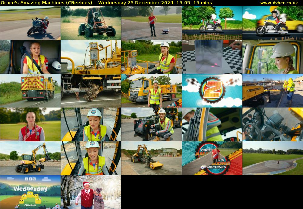 Grace's Amazing Machines (CBeebies) Wednesday 25 December 2024 15:05 - 15:20