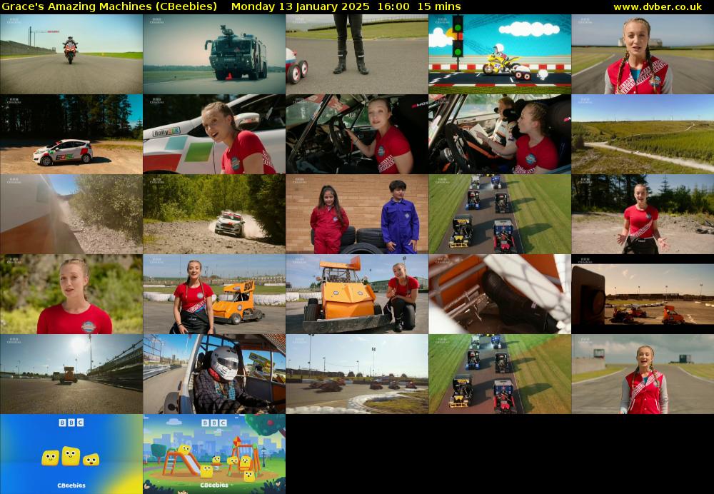Grace's Amazing Machines (CBeebies) Monday 13 January 2025 16:00 - 16:15