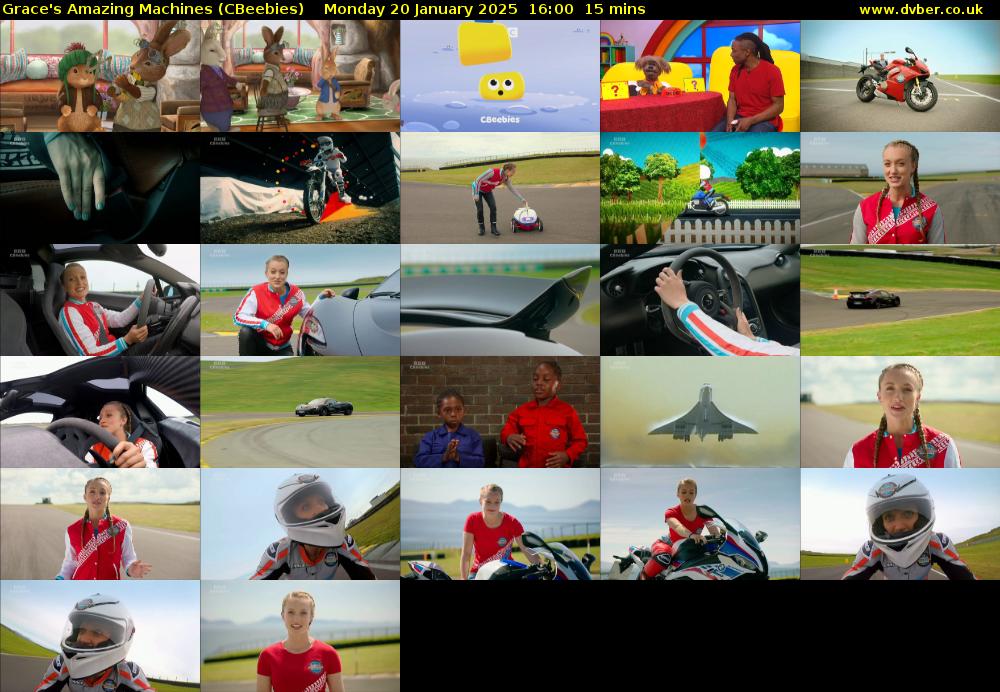 Grace's Amazing Machines (CBeebies) Monday 20 January 2025 16:00 - 16:15