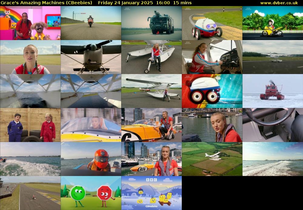 Grace's Amazing Machines (CBeebies) Friday 24 January 2025 16:00 - 16:15
