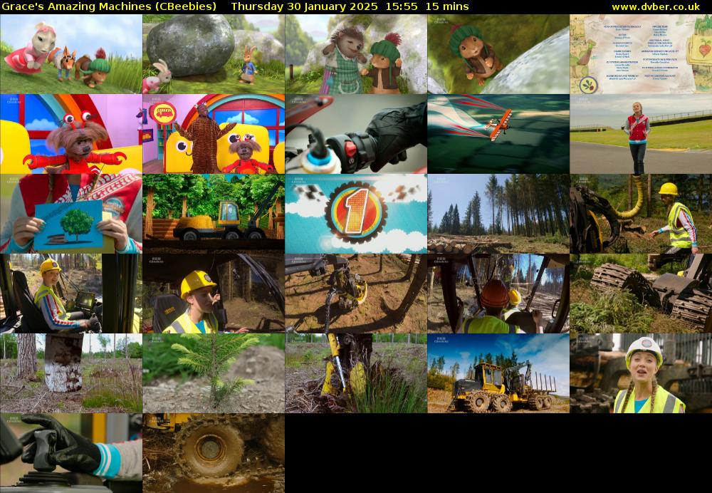 Grace's Amazing Machines (CBeebies) Thursday 30 January 2025 15:55 - 16:10