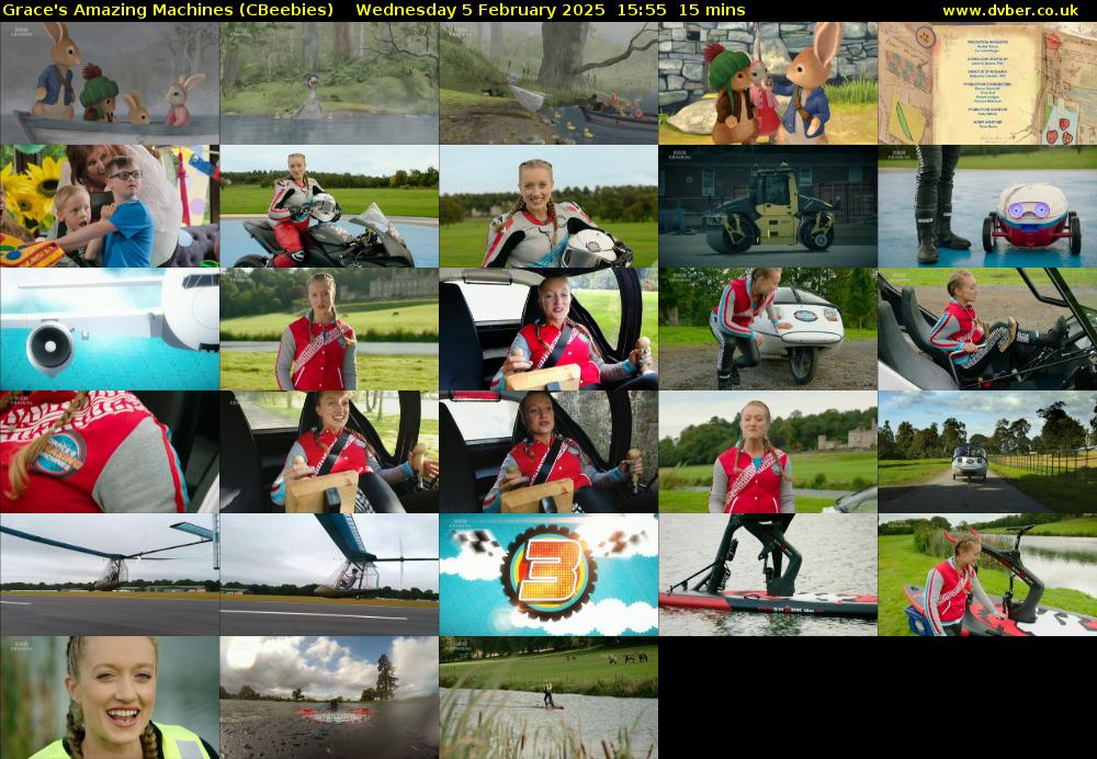 Grace's Amazing Machines (CBeebies) Wednesday 5 February 2025 15:55 - 16:10