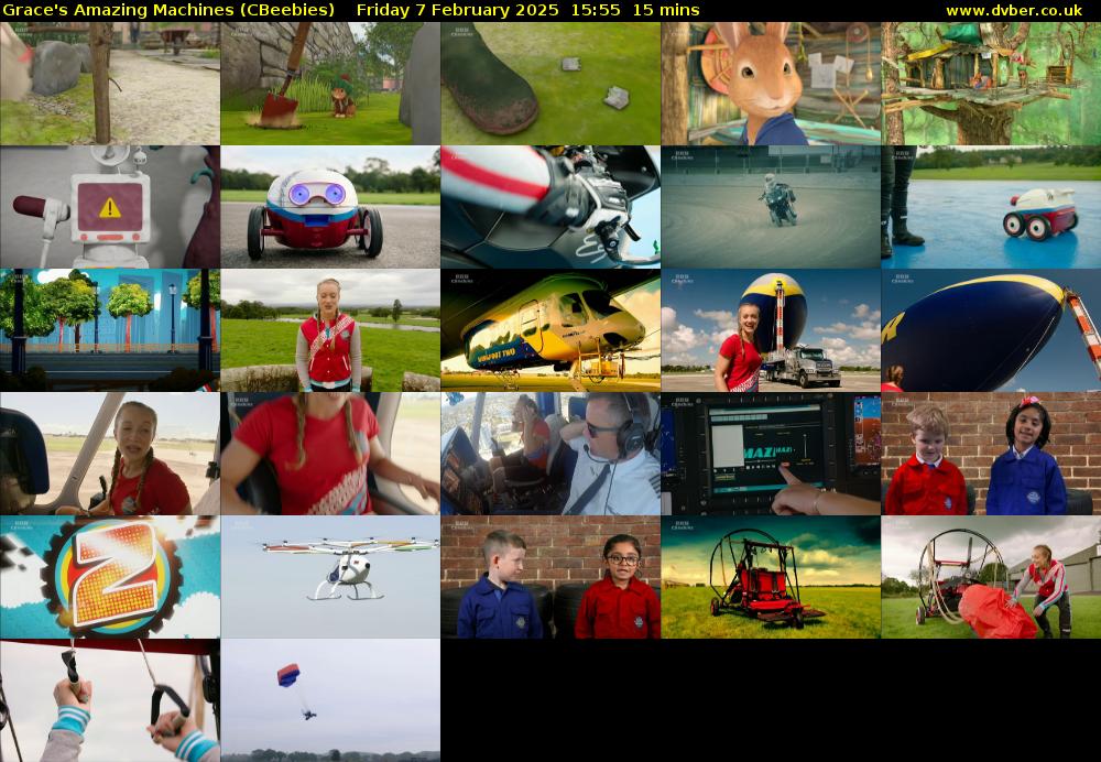 Grace's Amazing Machines (CBeebies) Friday 7 February 2025 15:55 - 16:10