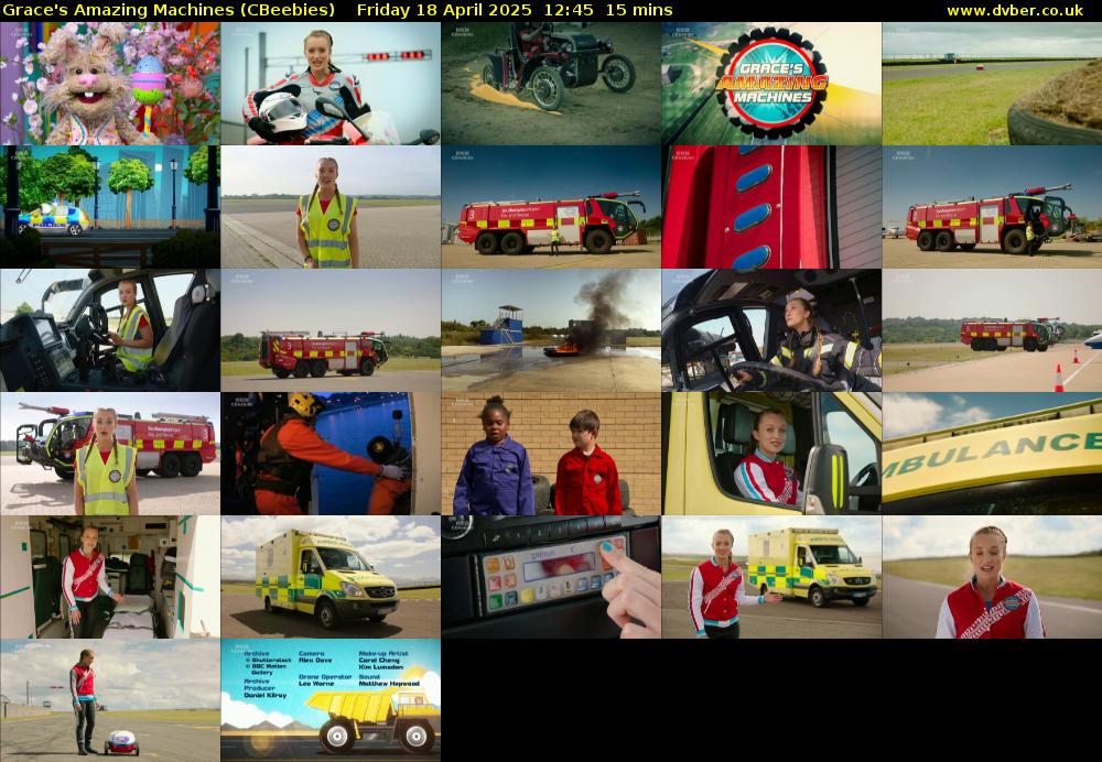 Grace's Amazing Machines (CBeebies) Friday 18 April 2025 12:45 - 13:00