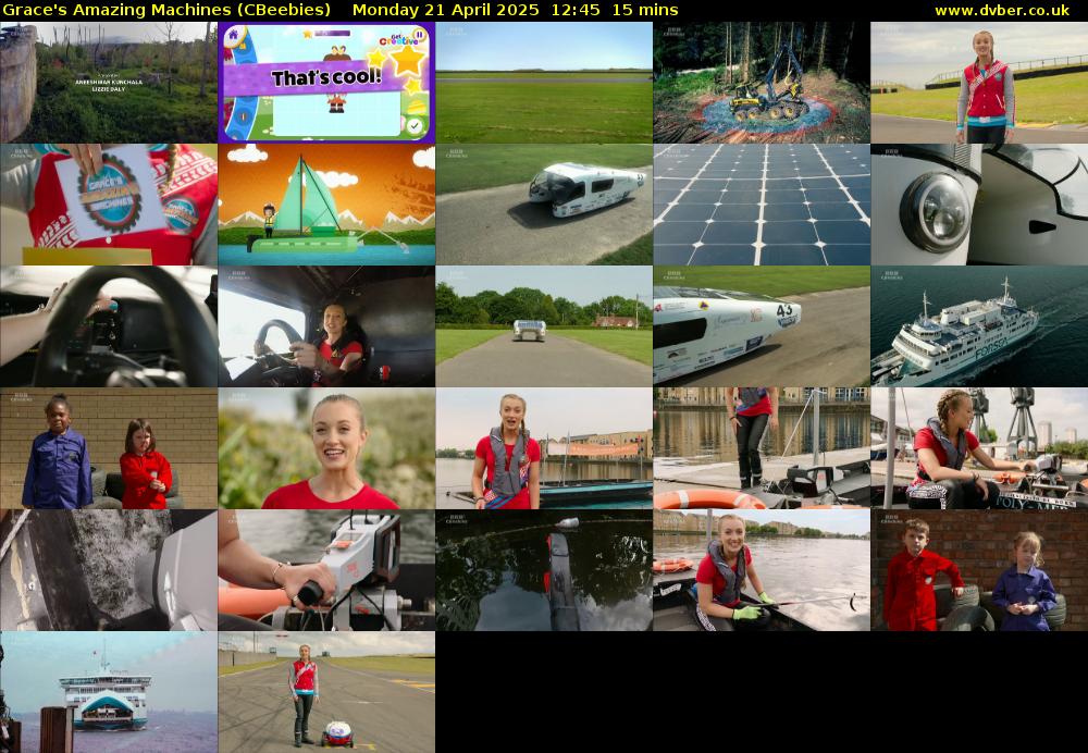 Grace's Amazing Machines (CBeebies) Monday 21 April 2025 12:45 - 13:00
