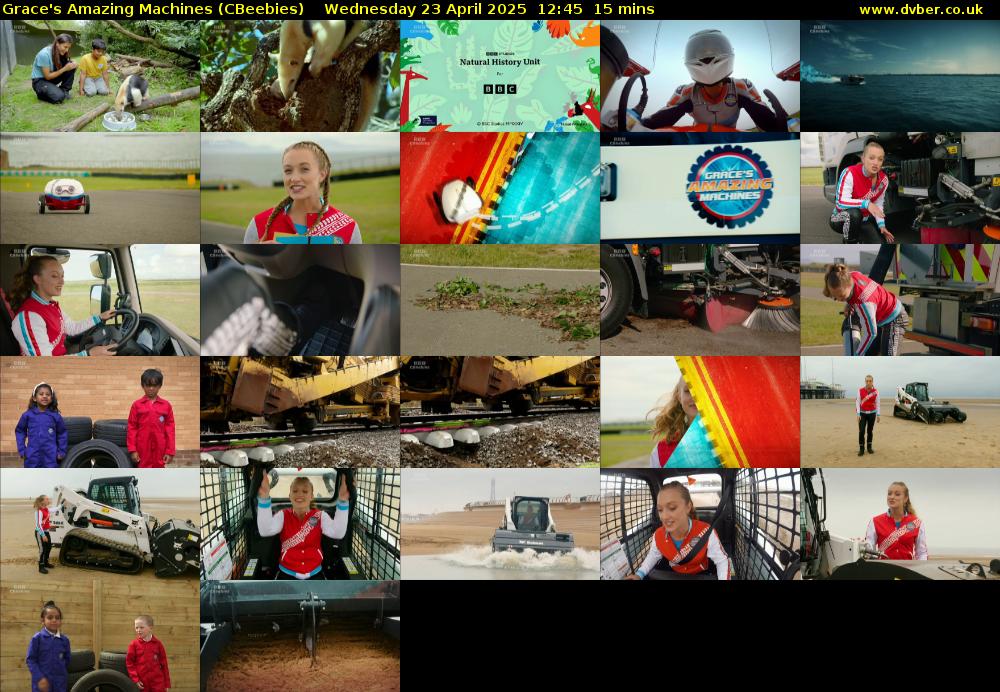 Grace's Amazing Machines (CBeebies) Wednesday 23 April 2025 12:45 - 13:00