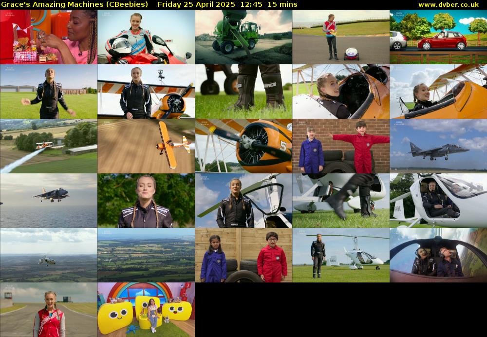 Grace's Amazing Machines (CBeebies) Friday 25 April 2025 12:45 - 13:00