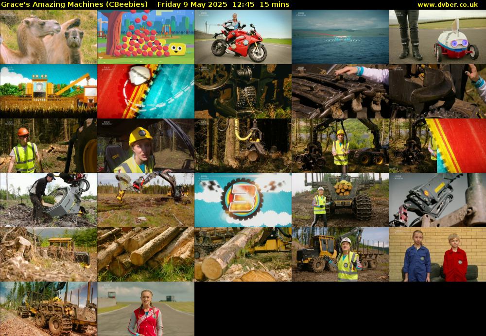 Grace's Amazing Machines (CBeebies) Friday 9 May 2025 12:45 - 13:00