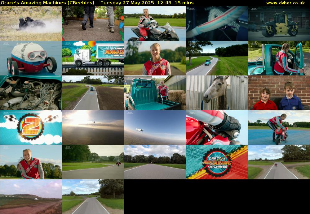 Grace's Amazing Machines (CBeebies) Tuesday 27 May 2025 12:45 - 13:00