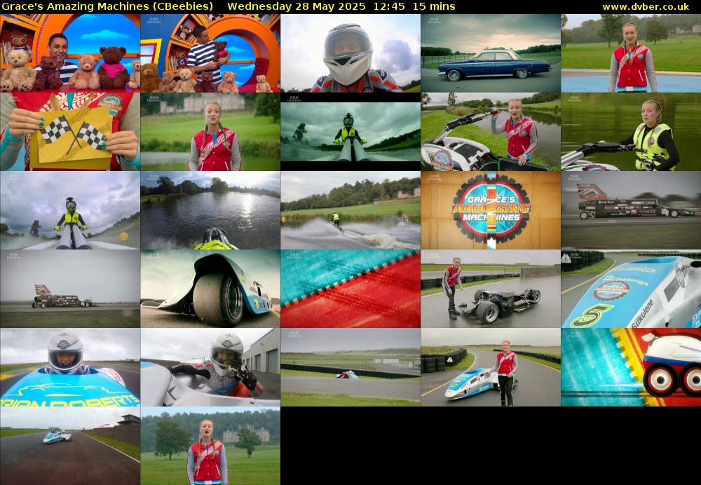 Grace's Amazing Machines (CBeebies) Wednesday 28 May 2025 12:45 - 13:00