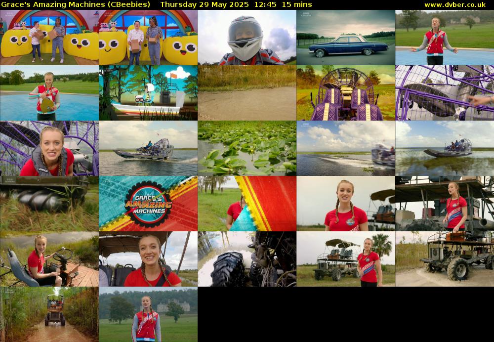 Grace's Amazing Machines (CBeebies) Thursday 29 May 2025 12:45 - 13:00