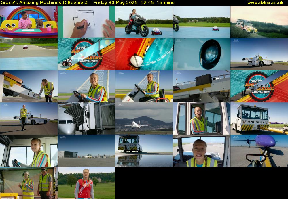 Grace's Amazing Machines (CBeebies) Friday 30 May 2025 12:45 - 13:00